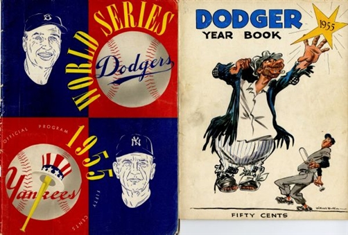 1955 Brooklyn Dodgers Yearbook and 1955 World Series Program